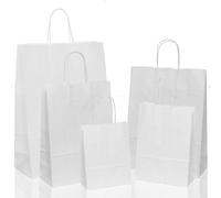 BUSTE BORSE SHOPPER 32X13X42 SACCHETTI DI CARTA CON MANICO CORDINO COLORE BIANCO