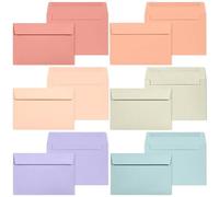 Buste C6 - Confezione da 48 buste A6 colorate, 114 x 162 mm, 6 colori pastello dolci, ideali per matrimoni, compleanni, biglietti di ringraziamento e fai da te