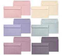 Buste C6 - Confezione da 48 buste A6 colorate, 114 x 162 mm, 6 colori scuri e morbidi, ideali per matrimoni, compleanni, biglietti di ringraziamento e fai da te eleganti