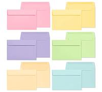 Buste C6 - Confezione da 48 buste A6 colorate per biglietti e messaggi, 114 x 162 mm, ideali per matrimoni, compleanni e ringraziamenti, 6 colori pastello dolci