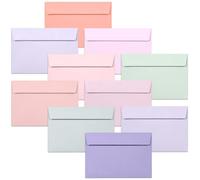 Buste C6 - Confezione da 50 buste A6 colorate, 114 x 162 mm, 10 colori pastello dolci e sognanti, ideali per matrimoni, compleanni, ringraziamenti e fai da te