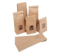 Buste carta kraft grandi con finestra, 10 pezzi: sacchetti natalizi alimenti biscotti dolci tè spezie, busta Natale regalo marrone fondo quadro capiente per confezioni festive, 10,5 x 6,5 x 29 cm