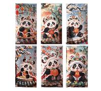 Buste cinesi, borsa rossa - 6 cartoni animati Hong Bao | Robusti sacchetti cinesi, buste per denaro, buste portafortuna per matrimoni