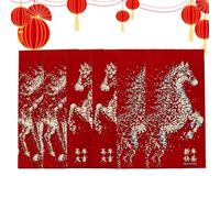 Buste cinesi in argento - 2026 Elegante tradizionale cavallo di carta spessa | Buste simboliche di Capodanno | Decorazioni Feste Matrimoni Festività Eventi Bambini Adulti Family Office
