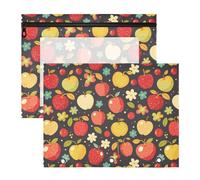 Buste colorate per raccoglitori a matita con mele in plastica portatile per lettere di carta A4, confezione da 2 articoli per ufficio per insegnanti