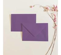 Buste da lettera DIN B6 (125 x 176 mm) senza finestra, con incollaggio a umido, dimensioni 50 pezzi, colore viola (120 g/m²)