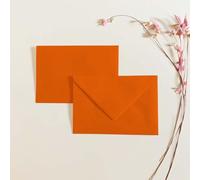 Buste da lettera DIN B6 (125 x 176 mm) senza finestra, incollaggio a umido, busta, dimensioni 1 pezzo, colore arancione (120 g/m²)