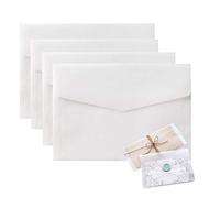 Buste da matrimonio in carta bianca traslucida, 12,5 x 17,2 cm, confezione da 50 con finestra per biglietti regalo, inviti, biglietti di auguri e cartoline