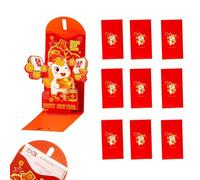 Buste di Capodanno - Set di 10 pezzi pieghevoli, design 3D, pacchetti per 'anno, Hong Bao ornato in alluminio festivo | Celebrazione della festa di primavera 2026 per