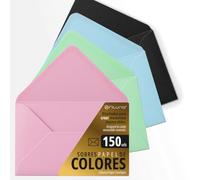Buste di carta, buste piccole colorate, ideali per regali, lettere, biglietti, dimensioni 75x120 mm, progettate per sorprendere e creare momenti speciali - Ofituria (assortimento, 150 pezzi)