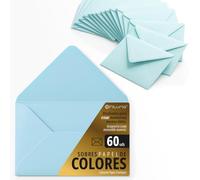 Buste di carta, buste piccole colorate, ideali per regali, lettere, biglietti, vari colori, dimensioni 75x120 mm, progettate per sorprendere e creare momenti speciali - Ofituria (blu, 60 pezzi)