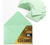 Buste di carta, buste piccole colorate, ideali per regali, lettere, biglietti, vari colori, dimensioni 75x120 mm, progettate per sorprendere e creare momenti speciali - Ofituria (verde, 30 pezzi)