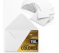 Buste di carta, buste piccole colorate, ideali per regali, lettere, biglietti, vari colori, dimensioni 75x120 mm, progettate per sorprendere e creare momenti speciali - Ofituria (bianco, 150 pezzi)