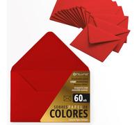 Buste di carta, buste piccole colorate, ideali per regali, lettere, biglietti, vari colori, dimensioni 75x120 mm, progettate per sorprendere e creare momenti speciali - Ofituria (rosso, 60 pezzi)