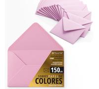 Buste di carta, buste piccole colorate, ideali per regali, lettere, biglietti, vari colori, dimensioni 75x120 mm, progettate per sorprendere e creare momenti speciali - Ofituria (rosa, 150 pezzi)