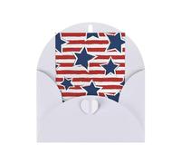 Buste di carta con stampa a stelle rosse e bianche e bianche, con fibbia e perla, biglietti di auguri verticali, 15,2 x 10,2 cm