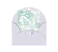 Buste di carta con stampa di alghe verdi blu mare con fibbia di amore per le vacanze con buste di carta perlate per auguri verticali pensando a te biglietti 15,2 x