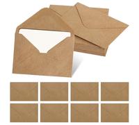 Buste di Carta Kraft, 100 Mini Buste e 100 Biglietti Vergini Piccole Buste Buste Marroni, Buste in Carta Kraft Marrone Buste di Carta Kraft Vintage Buste per Biglietti Regalo Invito