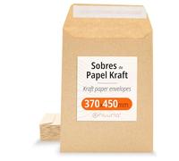 Buste di Carta Kraft, Buste per Documenti, Regali, Inviti di Matrimonio e Spedizioni, Sacchetti di Carta Resistenti e Versatili per Ogni Occasione, Large Size - Ofituria (370x450, 50 pz)