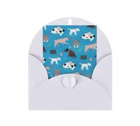 Buste di carta perlate con fibbia di stampa per manifestazioni di cani che saluta verticale pensando a te carte 15,2 x 10,