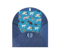 Buste di carta perlate con fibbia di stampa per manifestazioni di cani che saluta verticale pensando a te carte 15,2 x 10,