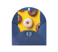 Buste di carta perlate con stampa a ciambella, con fibbia, biglietti verticali, 15,2 x 10,2 cm