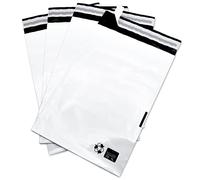 Buste di spedizione, buste di plastica per spedire vestiti, scarpe, accessori, ecc. Sacchetti di plastica bianchi opachi resistenti e sicuri - Ofituria (100 unità, 450X600+40 mm)