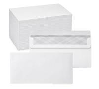Buste DIN Lang (110 pezzi), Buste Autoadesive Senza Finestra, Buste Bianche Con Stampa Privacy Grigia All'interno, 110 x 220 mm, 80 g/m²