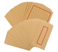 Buste e Carta da Lettere in Stile Cinese Semplice, Khaki | Carta per Lettere 18×25cm, Formato 16k Righe Rosse, per Poesie, Annunci e Note D’amore