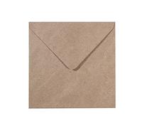 Buste Florence Kraft (Marrone Chiaro) 120 g - Sigillabili Con Striscia Adesiva - 16 x 16 cm - Trama di Lusso - Per la Creazione di Biglietti e Accessori per Scrapbook