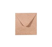 Buste Florence Kraft (Marrone Chiaro) 120 g - Sigillabili Con Striscia Adesiva - 9,5 x 9,5 cm - Trama di Lusso - Per la Creazione di Biglietti e Accessori per Scrapbook