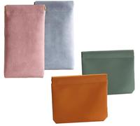 Buste for borse OneTreeTime, buste con chiusura a scatto OTT, OTT - Custodia organizer in pelle con chiusura a scatto personalizzata(Slim PinkBlue+square YellowGreen)
