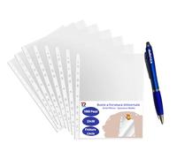 Buste Forate A4 Trasparenza Cristallo - Mega Pack 1000 Pezzi Porta Documenti Liscia Lucida Antiriflesso a Foratura Universale - Spessore Medio, 22x30 cm + OMAGGIO Penna Touch Dodici® 1000 pezzi
