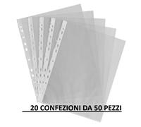 Buste Forate Trasparenti VRD A4 Confezione 1000 Buste 22x30 cm Lisce 80 MICRON