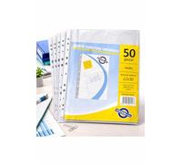 Buste Forate Universali A4 22x30 cm Trasparenti Lisce Confezione da 10 Pezzi per Raccoglitori ad Anelli Portalistini Ufficio Scuola (50 Pezzi)