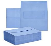 Buste formato A7 - Confezione da 96 buste di invito, 5 x 7 buste gommate con chiusura quadrata per inviti, per matrimoni, vacanze, compleanni, baby shower, 120 g/m², azzurro, 13,3 x 18,4 cm