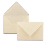 Buste formato DIN C5, diversi modelli | foderato/Tinta unita, a coste/liscio 75 Stück Creme Egoutteur-Rippung
