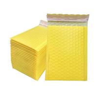 Buste imbottite con chiusura automatica, Buste postali imbottite in polietilene a bolle d'aria, multicolori, in diverse misure, confezione da 50(Yellow-50pcs,15 * 20cm)