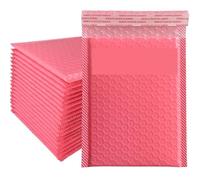 Buste Imbottite Foderate Buste imbottite con bolle d'aria rosa in polietilene, buste autosigillanti, nere for imballaggio di libri Per L'imballaggio(18X23cm-pink,50pcs)