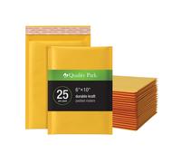 Buste imbottite Quality Park Bubble Mailers da 6 x 9 pollici, buste per spedizione marroni resistenti, chiusura autoadesiva, 25 per scatola (QUA9