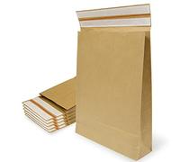 Buste in carta kraft con doppia striscia in silicone da 3 tasselli per spedizione e imballaggio. Sacchetti di carta per inviare vestiti, accessori, decorazioni o regali - Ofituria