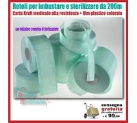 Buste in rotolo per sterilizzare,imbustare, sterilizzazione 200m con indicatore