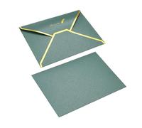 Buste Partecipazioni Matrimonio 20 buste con patta a V 7 x 5 '' buste for biglietti di auguri in carta patinata perlata stile lusso con bordo dorato for invito alla festa di nozze(Green)