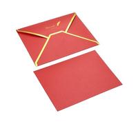 Buste Partecipazioni Matrimonio 20 buste con patta a V 7 x 5 '' buste for biglietti di auguri in carta patinata perlata stile lusso con bordo dorato for invito alla festa di nozze(Red)