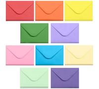 Buste per biglietti da visita, 100 buste gommate per biglietti da visita, piccole buste per biglietti da visita, 10 colori, 10 x 6,9 cm