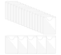 Buste per carte di credito, 20 pezzi, autoadesive, trasparenti, per biblioteca, con apertura superiore per schede (20 pezzi, 90 x 120 mm)