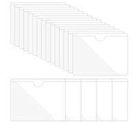 Buste per carte di credito, 20 pezzi, autoadesive, trasparenti, per biblioteca, con apertura superiore per schede (20 pezzi, 105 x 105 mm)