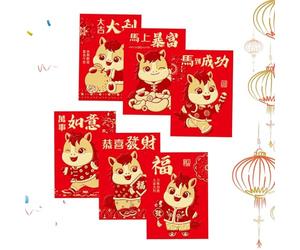 Buste per contanti di Capodanno - 2026 buste rosse per l'anno del cavallo, 6 articoli per feste per gli amanti della cultura aziendale, collezionisti, matrimoni, compleanni, ufficio, celebrazioni