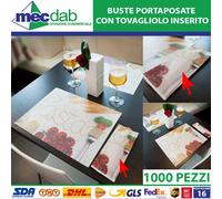 Buste Per Posate Con Tovagliolo Inserito Per Trattorie e Ristoranti 1000 Pezzi