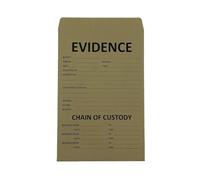 Buste per prove, sacchetti di carta kraft, scena del crimine, forense, testo prestampato 10 x 9 cm/16,5 x 9,8 cm/21 x 14 cm (20, grande)